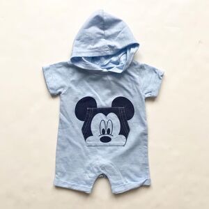 Disney Mickey Mouse hooded romper  EUC 3 months